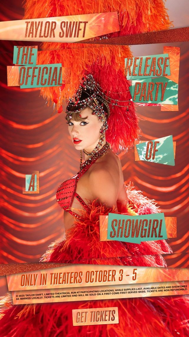 Taylor Swift Official Release Party of a Showgirl poster